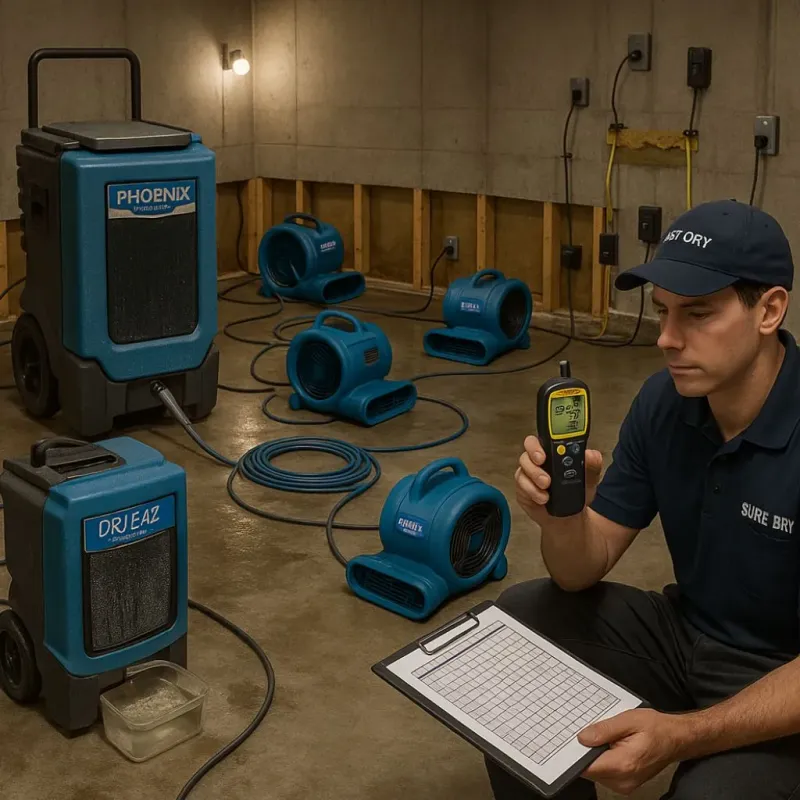Structural Drying and Dehumidification process in Malden, MO